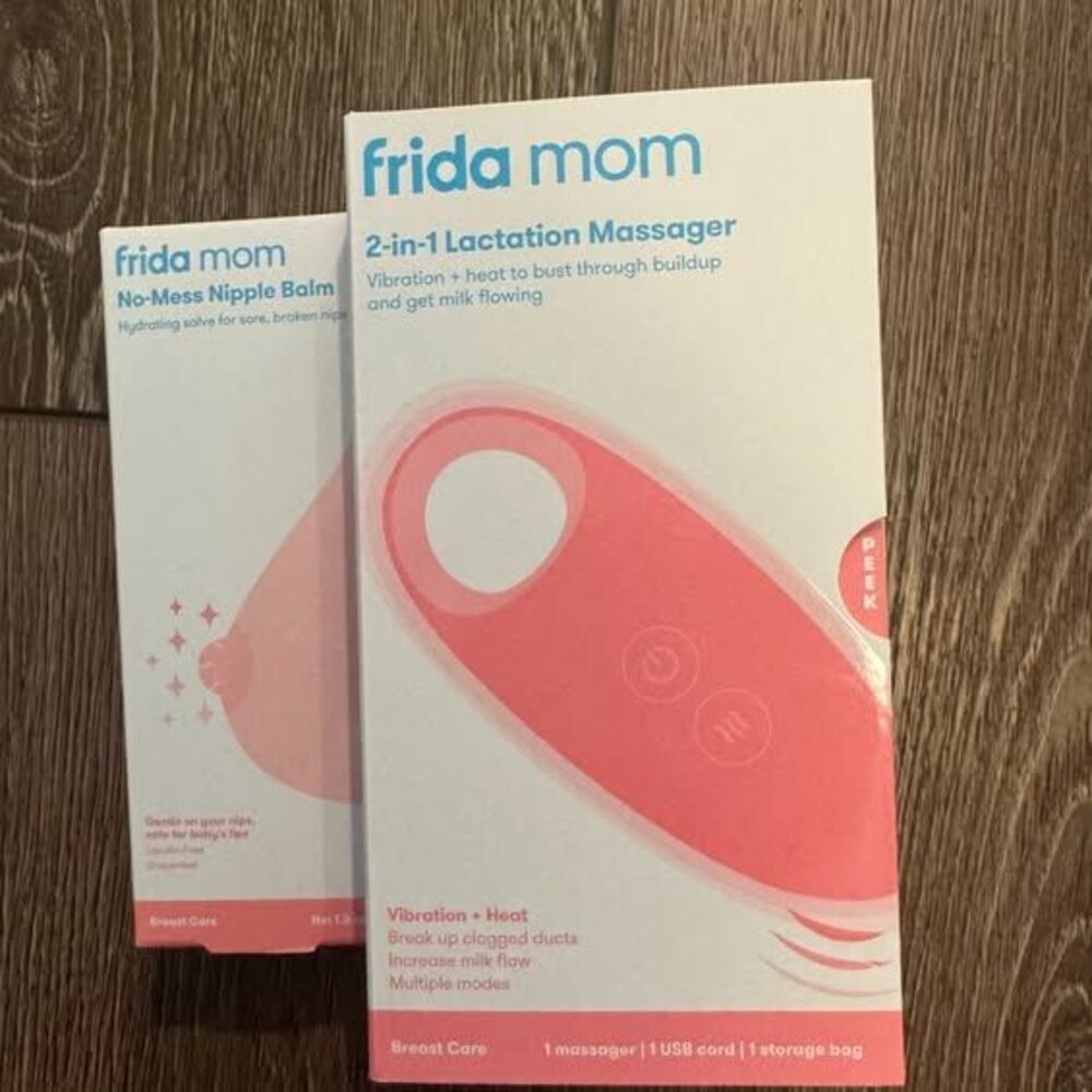 Frida Mom 2-in-1 Lactation Massager & No-Mess Nipple Balm
